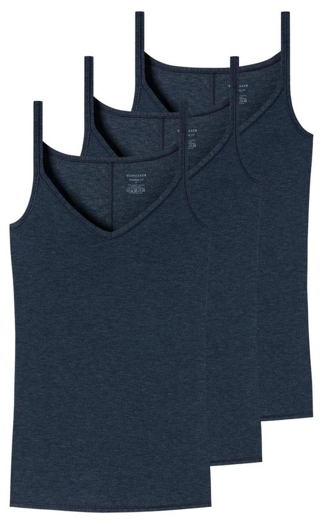 Schiesser 3er Pack Personal Fit Spaghetti Top Atmungsaktiv und temperaturausgleichend, Ohne Seitennähte für mehr Komfort, Elastischer Single Jersey