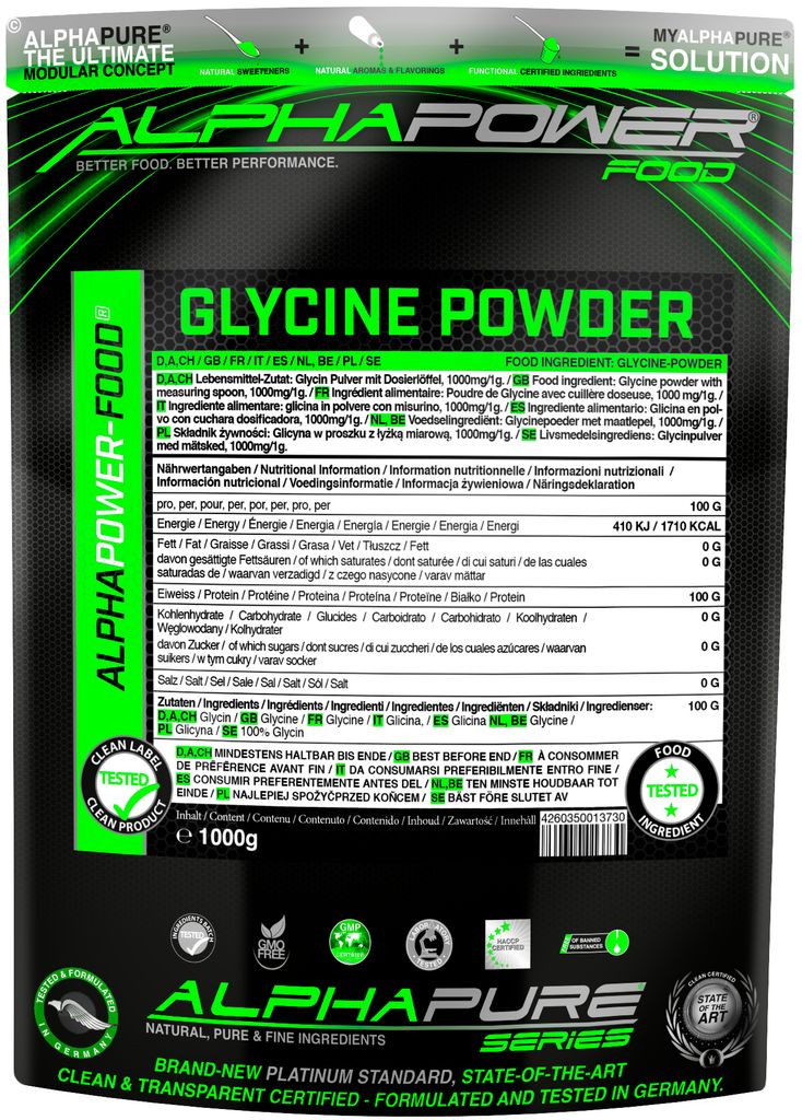Poudre de glycine Acide aminé Glycine sachet de 1 kg Image du produit 