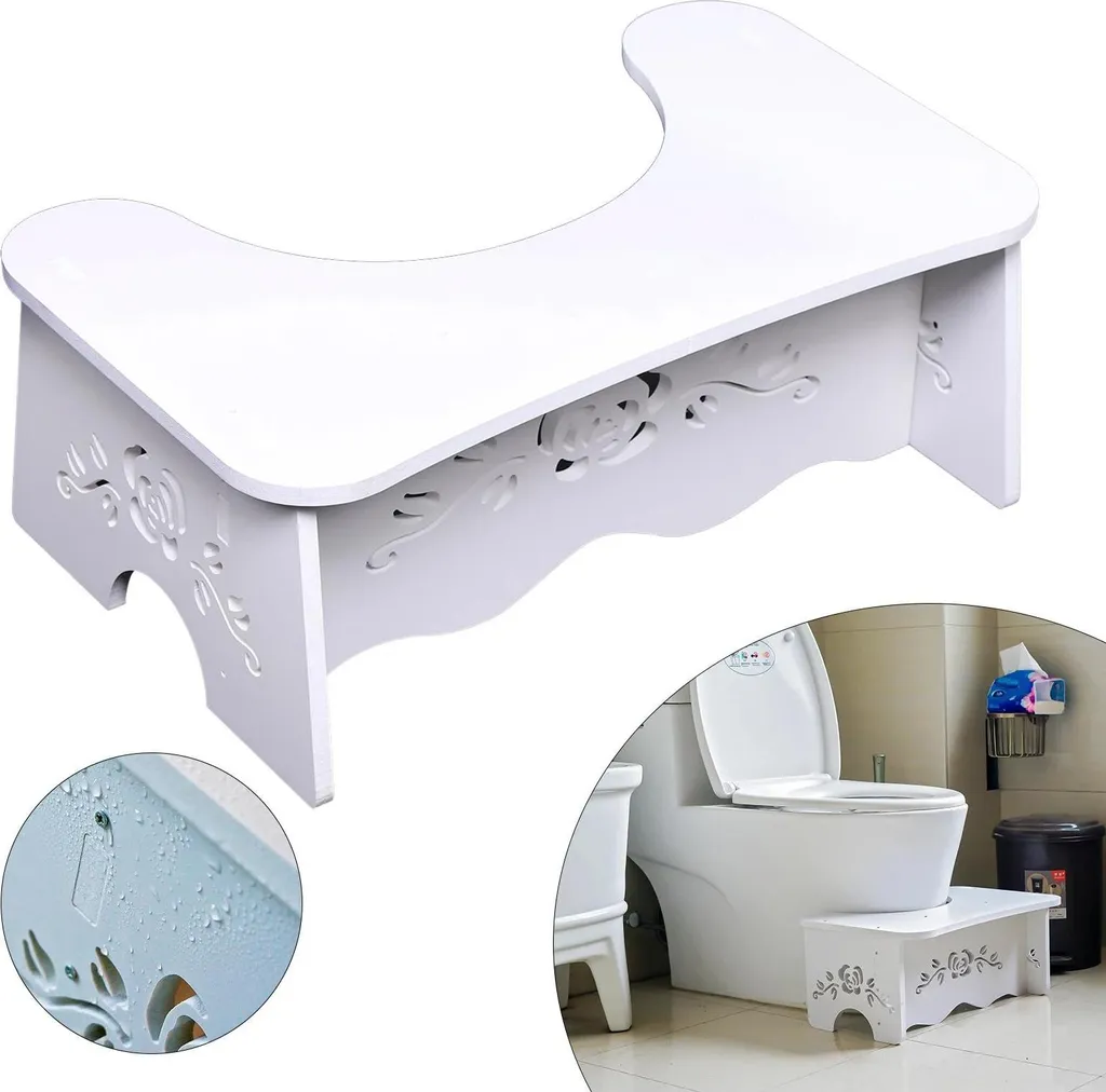 Tabouret de WC contre la Constipation - Position Naturelle MDF Blanc - 5