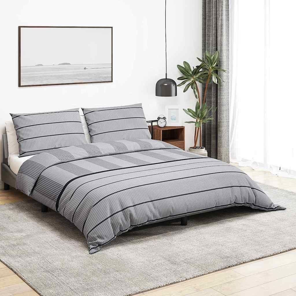 Bettwäsche-Set Grau 200x220 cm Baumwolle Produktbild 