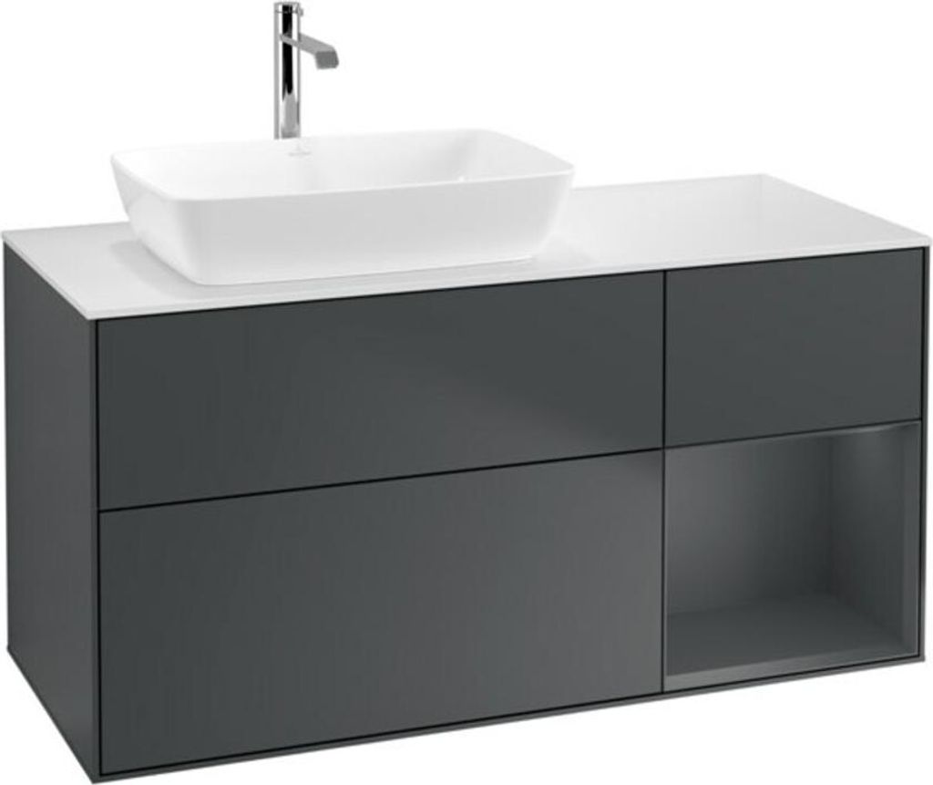 V&B Waschtischunterschrank Finion 120cm, Pl w m, Rg md m Lac, md bl. m Lac