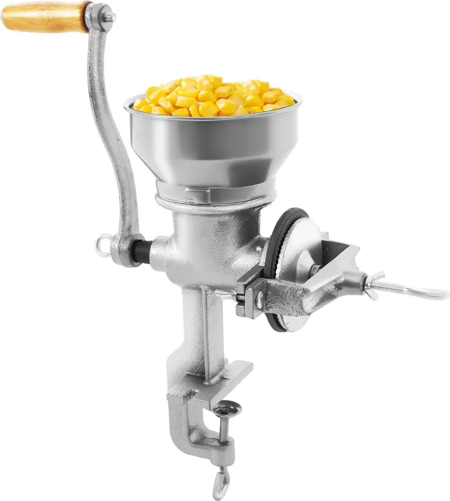 Mulino Manuale Ghisa e Acciaio Manganese 28,5cm - Macina Cereali Argento - 2