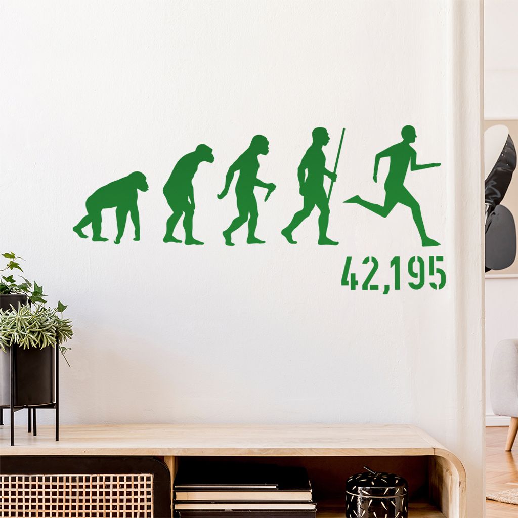 IVII,195 Marathon Evolution Wandtattoo Wandaufkleber Wall Sticker - Dekoration, Küche, Wohnzimmer, Schlafzimmer, Badezimmer