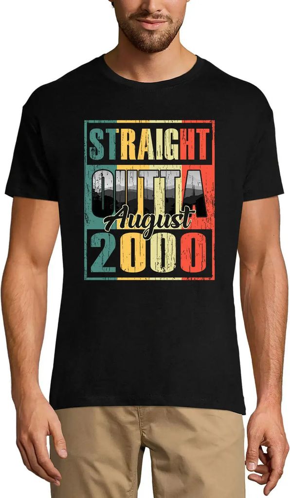 Herren Grafik T-Shirt Straight Outta August 2000 Geschenk 21. Geburtstag Jahrestag 21 Jahre Jubiläum 21 Jährige Mann Jahrgang 2003 Kurzarm Lustige