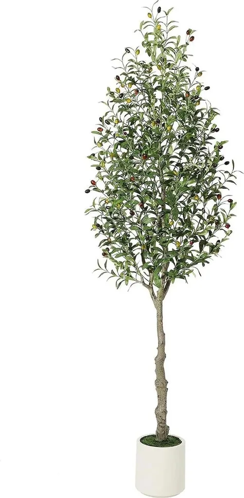 Lot de 2 Oliviers artificiels 210 cm - Pots Bleu Saphir haute résistance UV