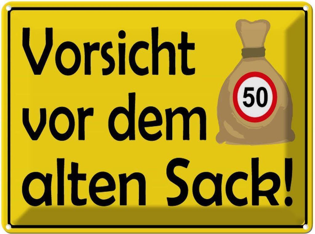 vianmo Blechschild 30x40 cm Vorsicht vor dem alten Sack 50 Spruch Zitat