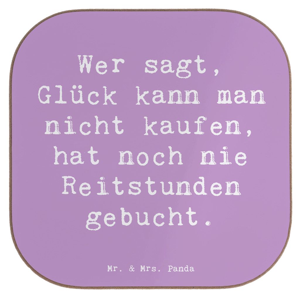 Mr. & Mrs. Panda Flaschenuntersetzer Spruch Reitlehrerin Freude - Lavendeltraum - Geschenk, Tischschoner, Coaster, Geschenke mit Herz, Untersetzer ...
