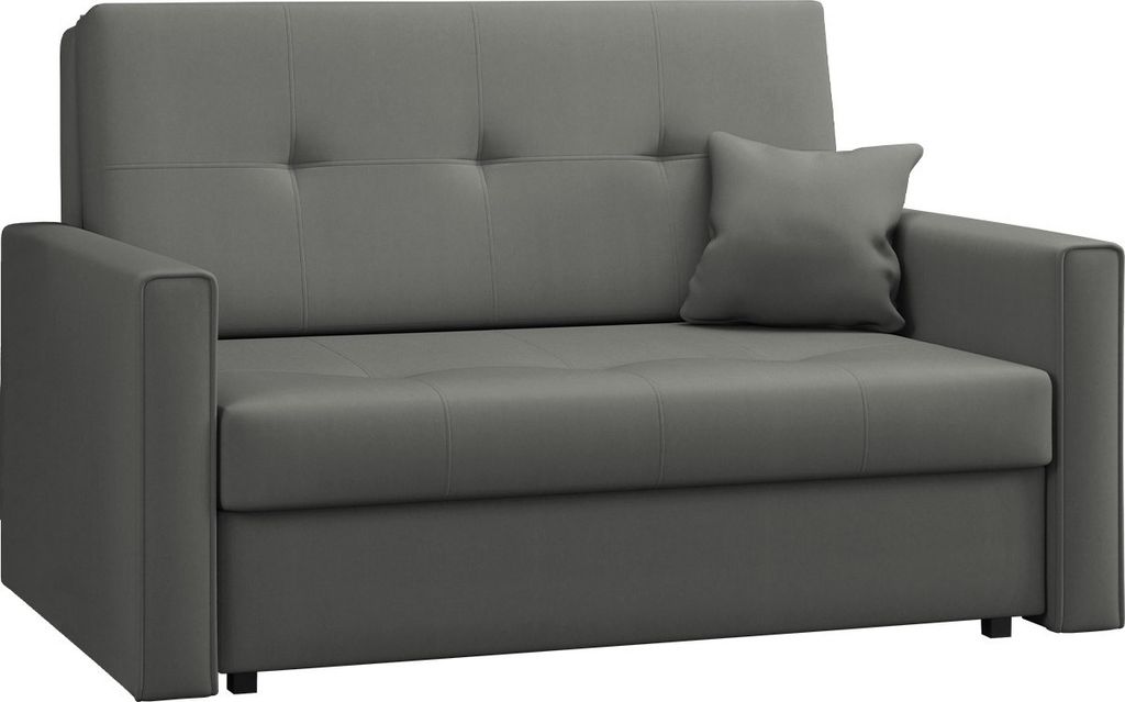 MIRJAN24 Schlafsofa Viva Bis II mit Bettkasten und Schlaffunktion, 2-Sitzer Couch vom Hersteller, Wohnzimmer Polstersofa (Farbe: Manila 16)