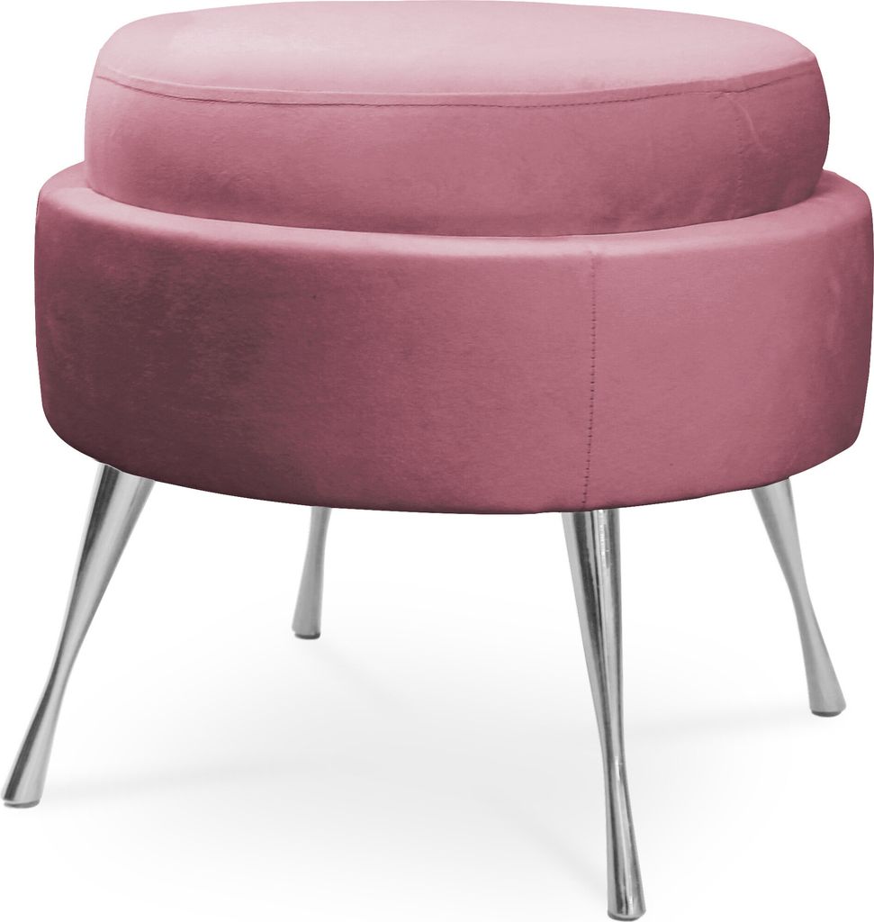 BETTSO Glamour Fußhocker Fußstütze Puff MUSZELKA Hellrosa Produktbild 