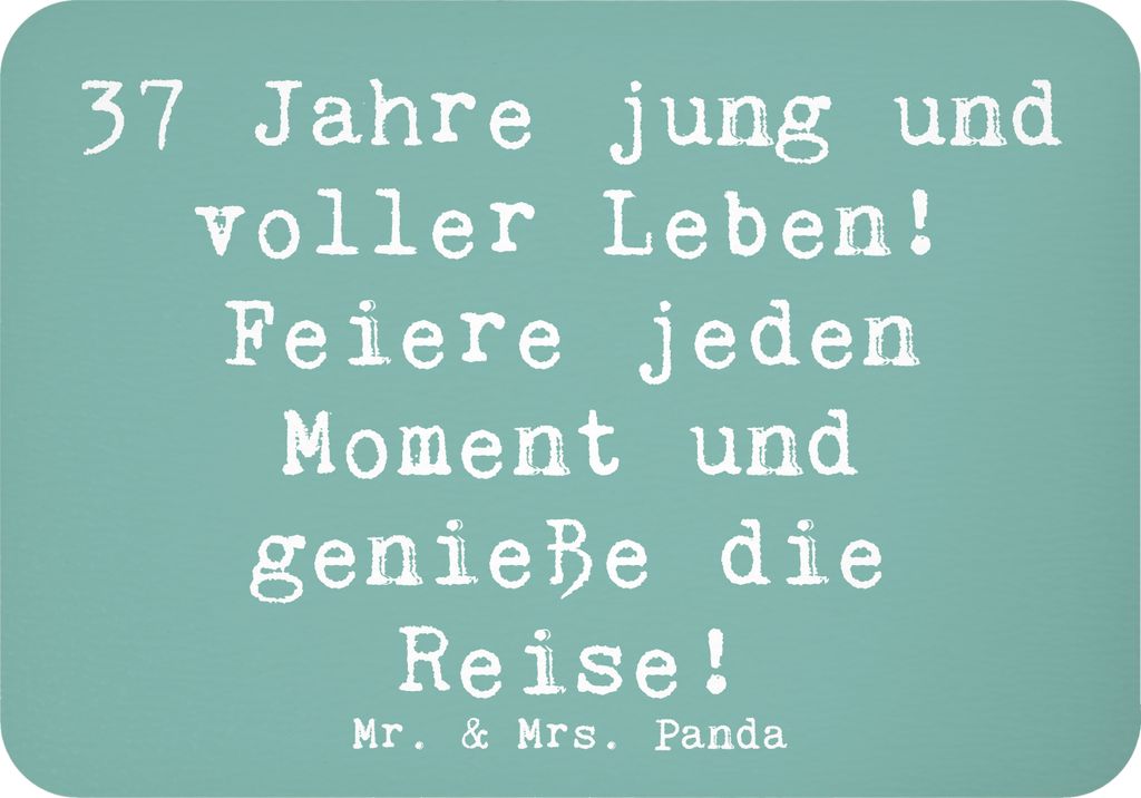 Mr. & Mrs. Panda Magnet Spruch 37. Geburtstag Lebensfreude - Meeresbrise - Geschenk, Happy Birthday, Feier, genieße die Reise, zettelhalter, Kühl...