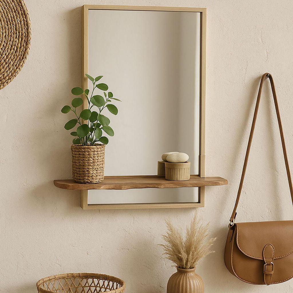 Home & Styling Spiegel mit Ablage - rechteckig - MDF - Produktbild 