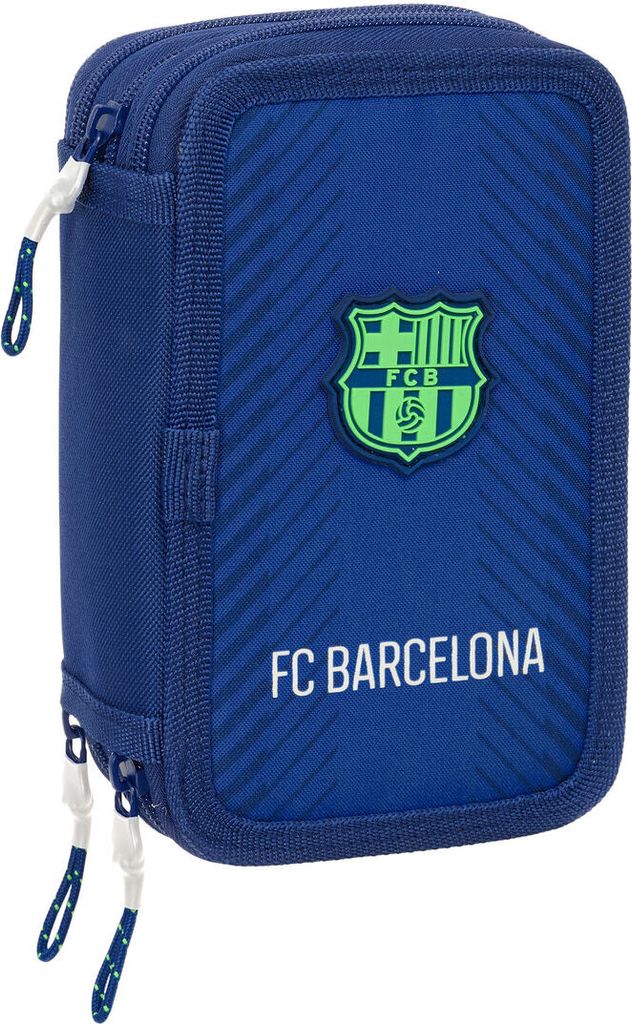Astuccio triplo F.C. Barcelona Blu marino 12,5 x 19,5 x 5,5 Immagine del prodotto 