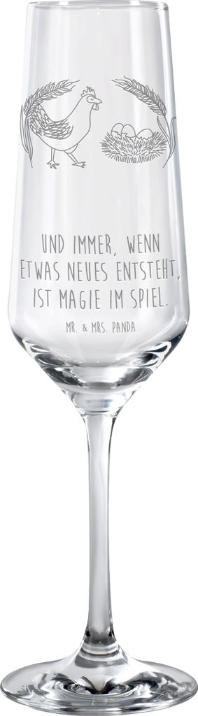Mr. & Mrs. Panda Glas Huhn Stolz - Transparent - Geschenk, Bauernhof, Trinkglas, Spruch, Eier, Motivation, Hahn, Hof, Sektflöte, Champagnerglas, S...