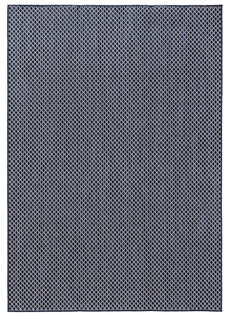 In- & Outdoor-Teppich Lou Blau 200x300 cm Wohnzimmer Rechteckig Muster Modern Kurzflor benuta Skandinavisch