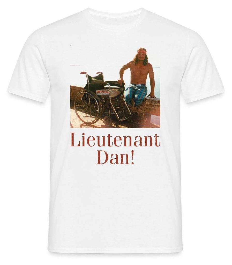 Spreadshirt Forrest Gump Lieutenant Dan Männer T-Shirt, M, Weiß