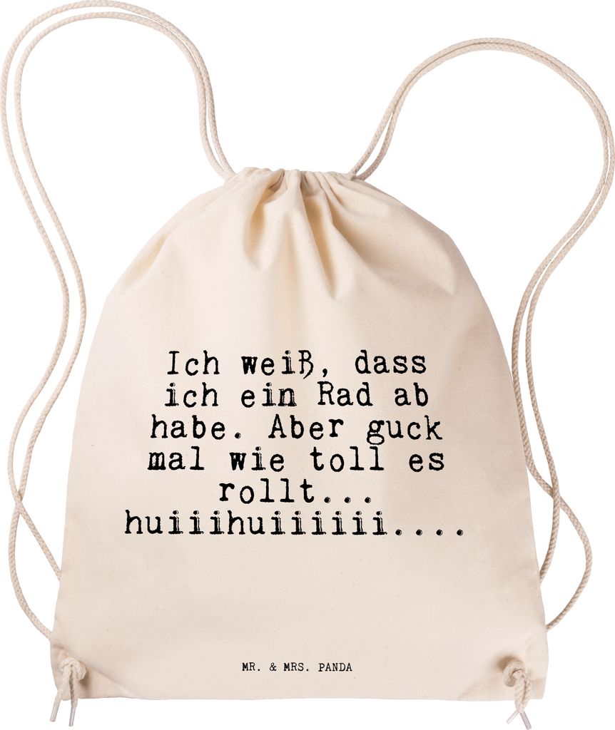 Mr. & Mrs. Panda Sportbeutel Ich weiß, dass ich... - Transparent - Geschenk, Jutebeutel, Frauen, festival tasche, Sprüche, Freund, Baumwolltasche...