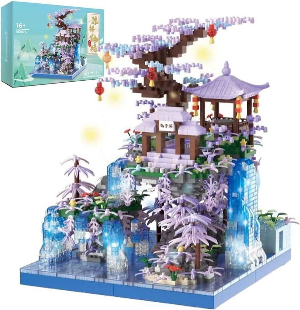 2436x Micro Bausteine,Pfirsichblüten Teich Architektur Mini Baustein Geschenk