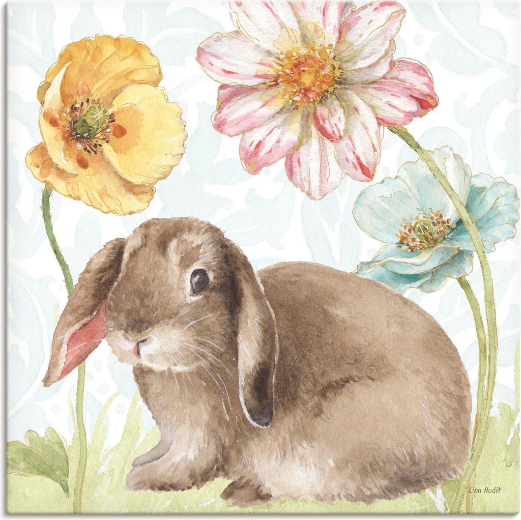 ARTland Leinwandbild Spring Softies Bunnies III Größe: 30x30 cm