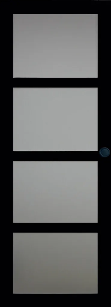 Porte Coulissante Telia Noire Verre Trempé 204x83 cm et Poignées Noires
