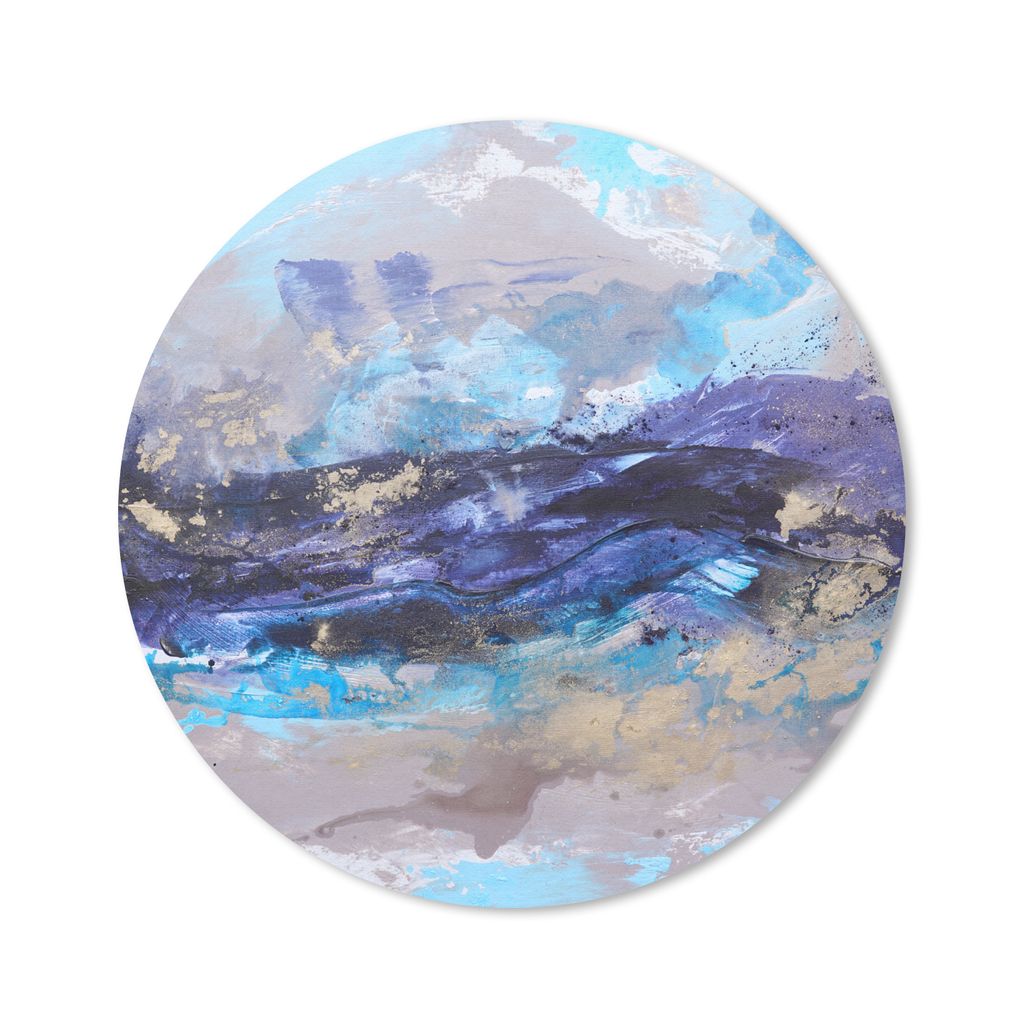 MuchoWow Mauspad Mousepad Abstrakt - Grau - Blau - Farbe 20x20 cm - Mousepads - Maus Mat - Pad - Mausunterlage - Schreibtischmatte