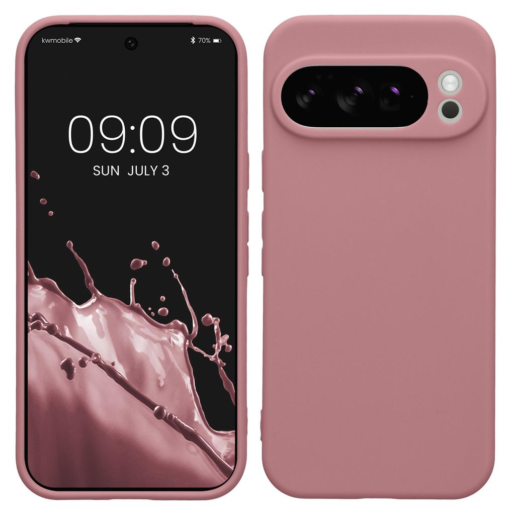 kwmobile Handyhülle für Google Pixel 10 Pro Hülle - weiches Handy Silikon Case - Schutzhülle Cover - Altrosa matt