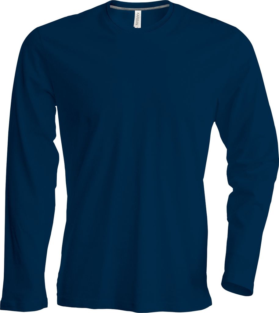 Kariban Herren Slim Fit T-Shirt mit Rundhalsausschnitt, Langarm RW709 (3XLarge) (Marineblau)