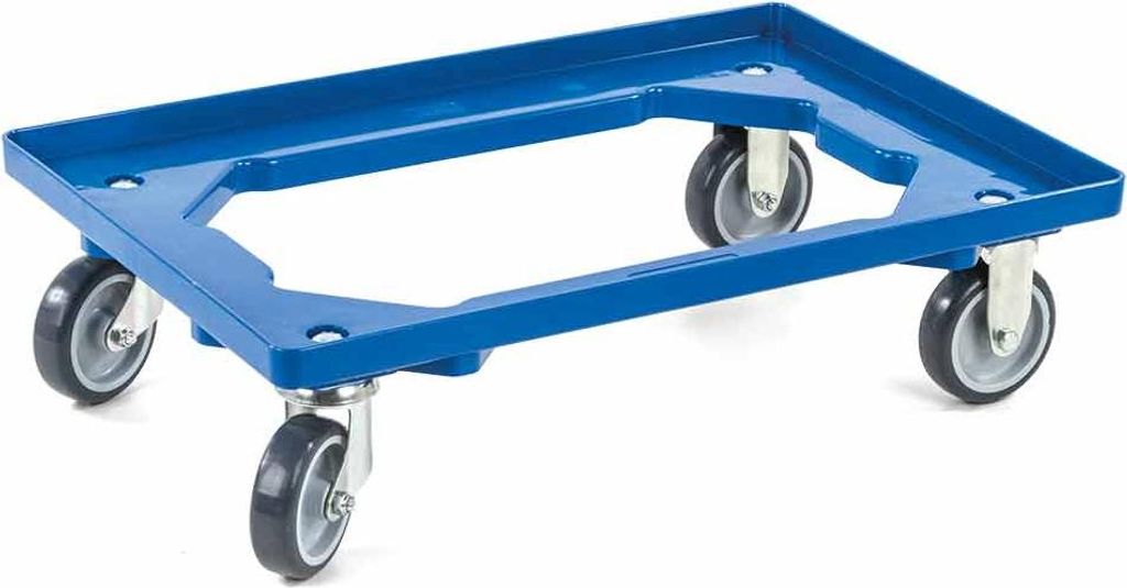 Transportroller Light, Rahmen offen, ABS Kunststoff, 415 x 615 x 175 mm, 250 kg, Verkehrsblau