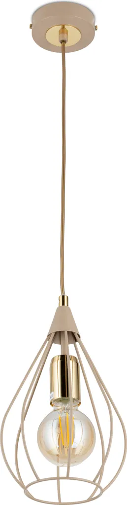 Suspension Noa 17 cm Beige aux Accents Dorés pour Salon et Loft