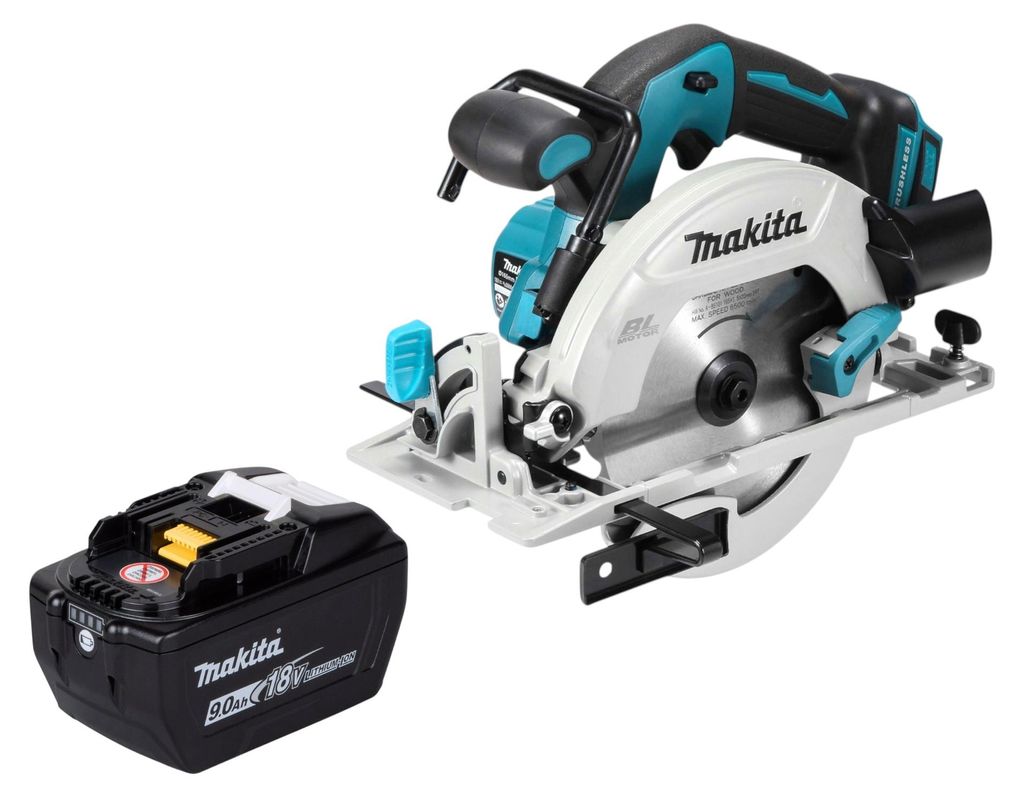 Makita DHS 680 Z Akku Handkreissäge 18 V 165 mm Brushless + 1x Akku 9,0 Ah - ohne Ladegerät