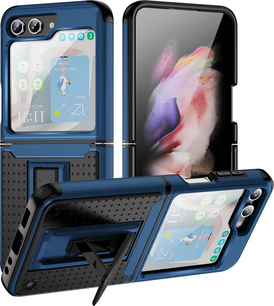 Custodia Samsung Galaxy Z Flip 5 Shockproof - Colore Blu Nero Sport