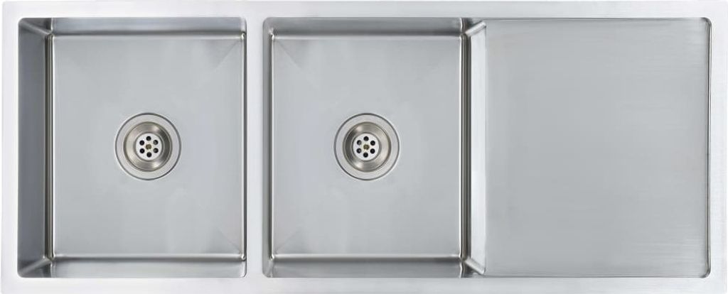vidaXL Évier de cuisine fait main en acier inoxydable Image du produit 