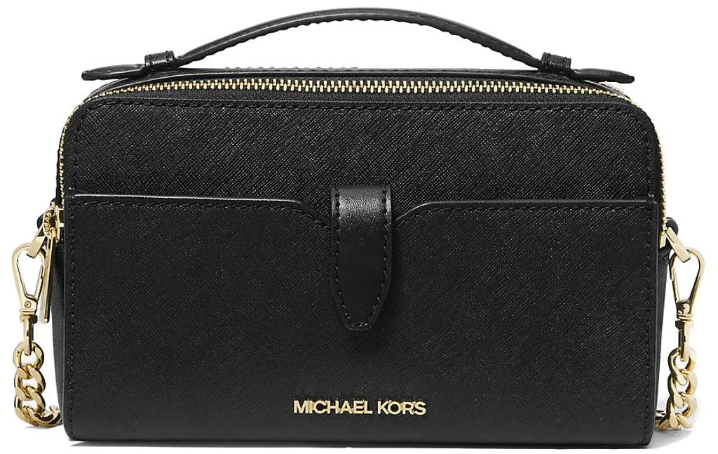Michael Kors Sac à Main Smartphone 35F2GTTC2L Noir en Cuir Véritable