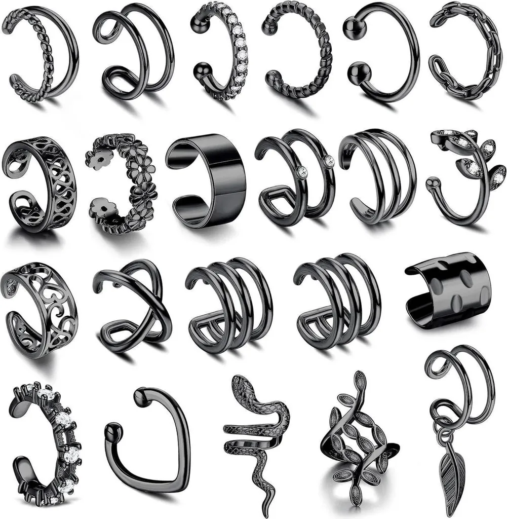 Ear Cuff Set pour Créer un Look Multi-Piercing sans Trous d'Oreilles