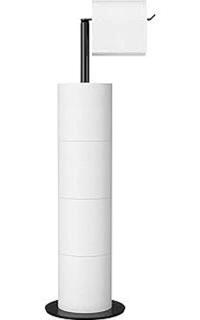 Schwarz Toilettenpapierhalter Stehend FüR Klopapier Aufbewahrung, PräMie Edelstahl Klopapierhalter Stehend ohne Bohren FüR Toilette Wasserdicht ...
