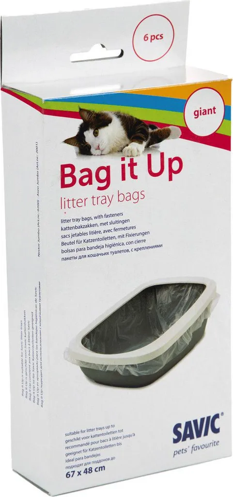 SAVIC sacchetto igienico per gatti per lettiera 6 pezzi. 67 x 48 x 0,01 cm