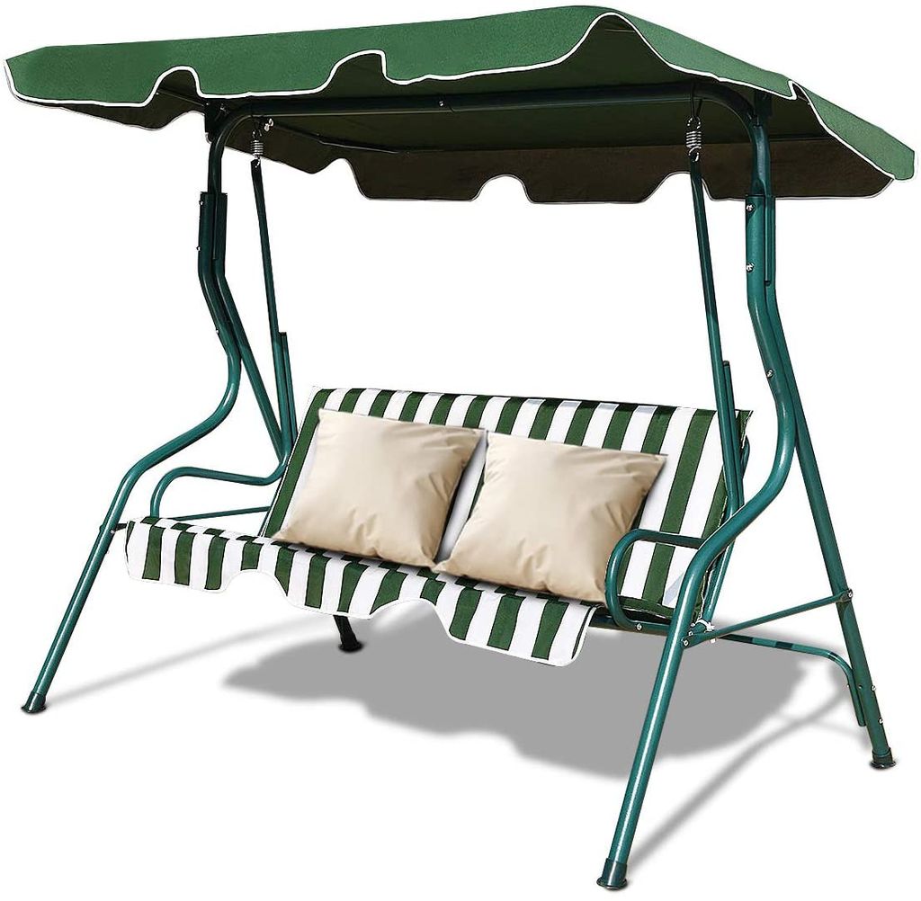Hollywoodschaukel, 3-Sitzer Gartenschaukel mit Sonnendach, Produktbild 