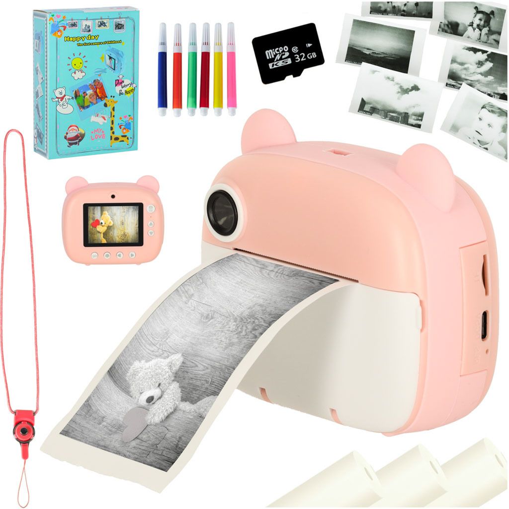 Creative Corner Dětský instantní fotoaparát medvídek růžový Obrázek produktu 1