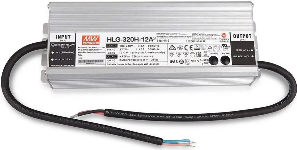 MeanWell 264W 22A Bloc d'Alimentation LED IP65 Étanche Haute Puissance