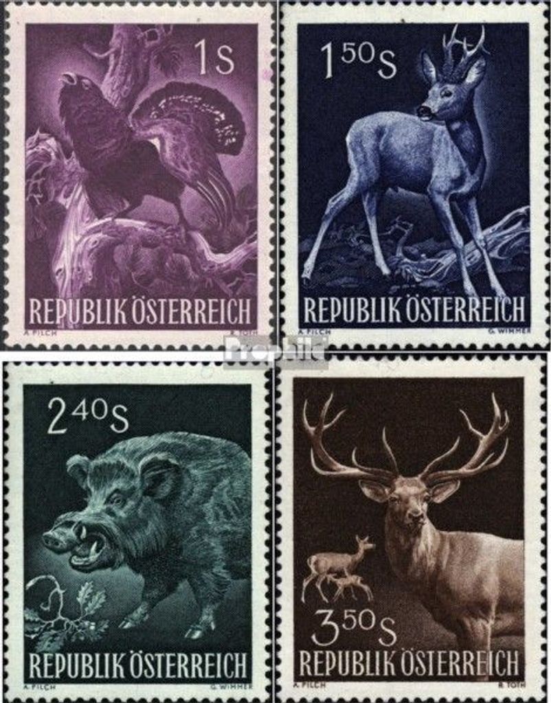 Briefmarken Österreich 1959 Mi 1062-1065 (kompl.Ausg.) postfrisch Jagd