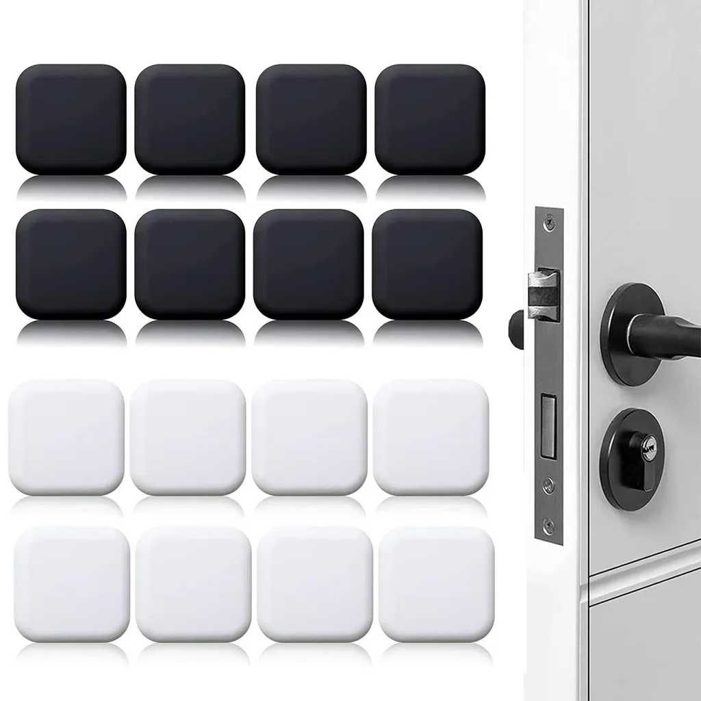 Amortisseur de choc pour poignée de porte, Butée murale adhésive, 16 pcs