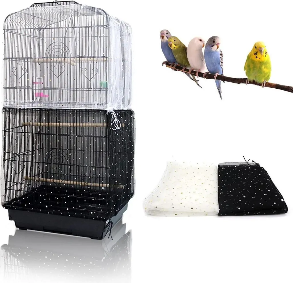 Jupe de cage à oiseaux extensible lot de 2 filet anti-projections