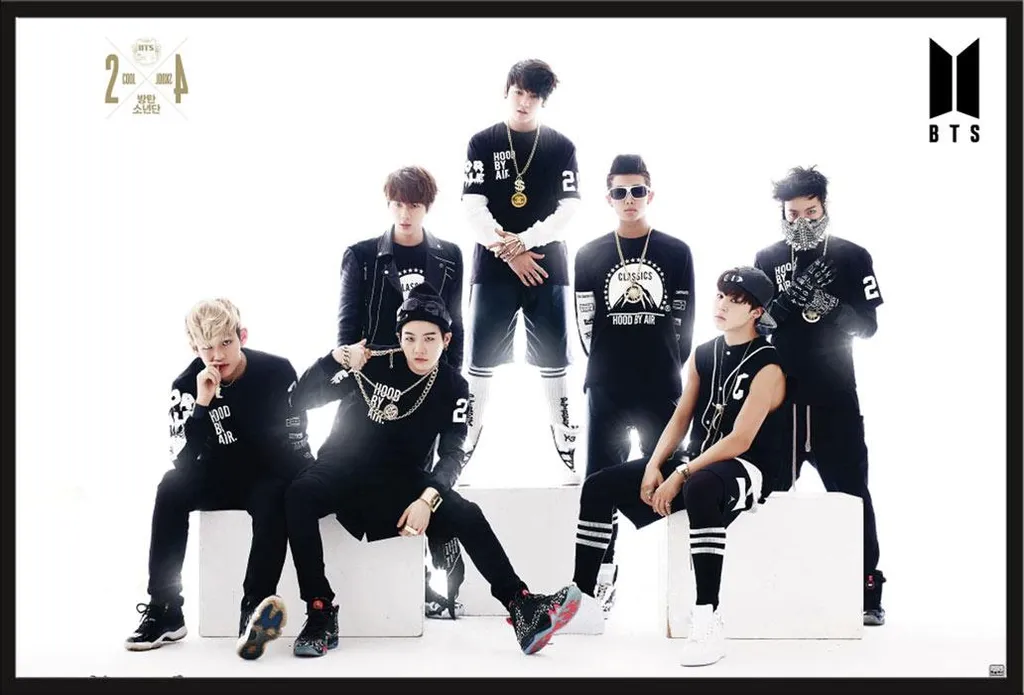 Affiche BTS grand format 91,5x61 cm - Impression HD avec Cadre Noir