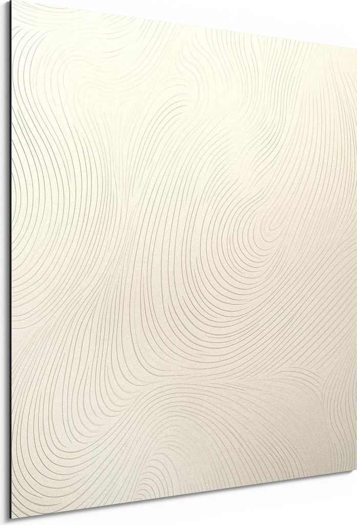 DEQORI Alu-Dibond Bild Weiß 30x30 cm 'In feinen Linien' Wandbild Metall dünn Design