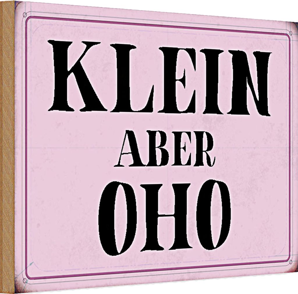 Holzschild Spruch 30x20cm klein aber Oho