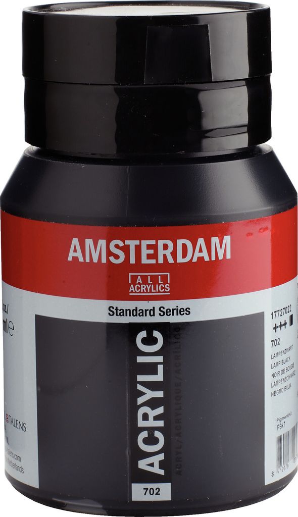 Royal Talens Acrylfarbe 702 Lampenschwarz 500 ml - Amsterdam Standard