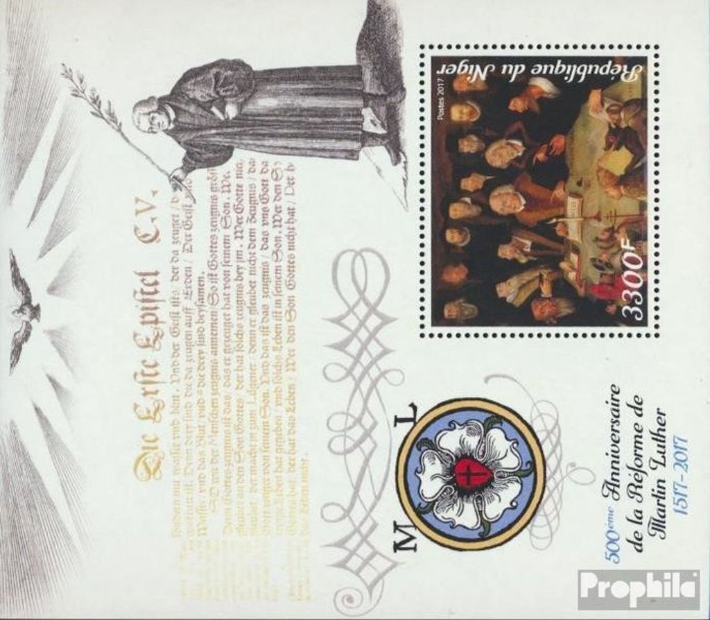 Briefmarken Niger 2017 Mi Block 799 (kompl. Ausg.) postfrisch Reformation