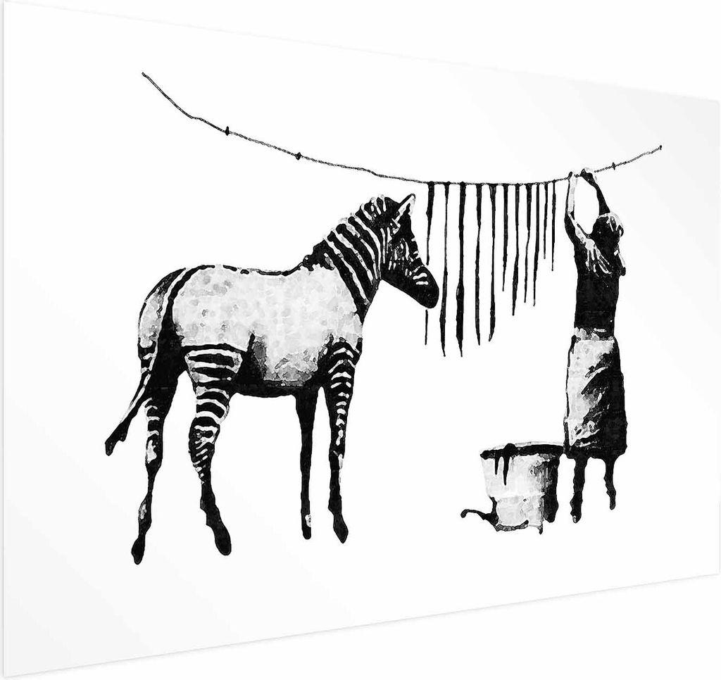 Posterpapier Poster - Banksy: Zebra Washing 42x29.7 cm Streetart i-C-0146-ao-a