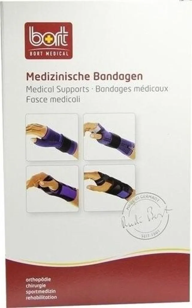 Repose-poignets médical BORT Attelle alu rigide noire pour main droite