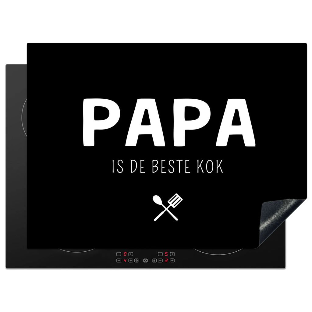 KitchenYeah Herdabdeckplatte Sprichwörter - Daddy ist der beste Koch - Schwarz - Vater , 70x52cm, Küche Deko, Glaskeramikkochfeld Herdabdeckung...