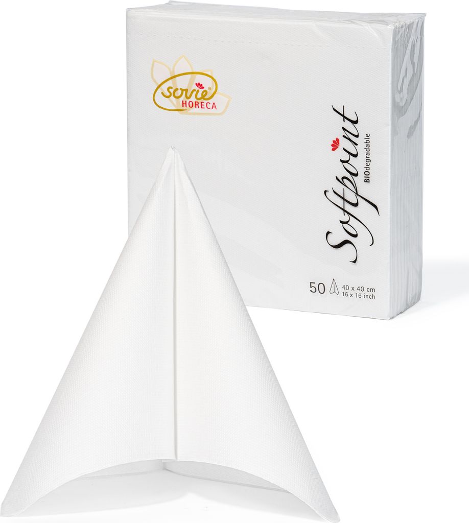 Sovie HORECA Serviette in Weiß aus Softpoint 40 x 40 cm, Produktbild 